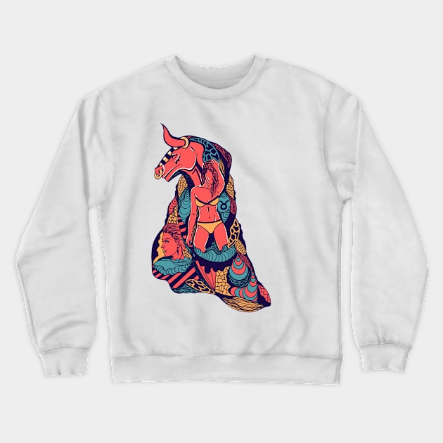 Retro Triad Her Taurus Crewneck Sweatshirt by kenallouis